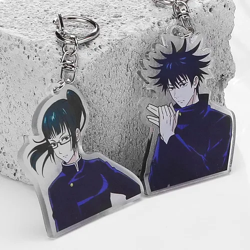 Vista 6 de Juego de 6 llaveros Jujutsu Kaisen Anime Regalos Gojo Satoru Itadori Yji Acrílico Llavero para Fans