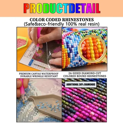 Vista 6 de Kits de pintura de diamantes, rosa blanca azul hielo, kit completo redondo de punto de cruz con diamantes de imitación finos para principiantes