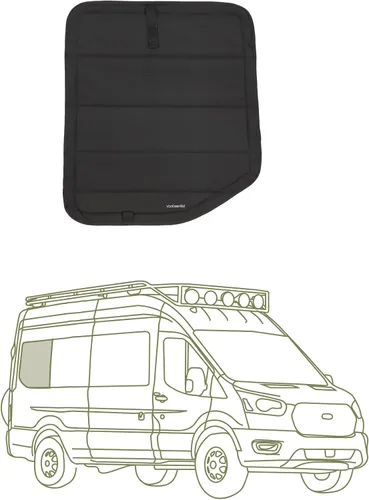 Vista 17 de Cubierta opaca aislante para ventana diseñada para Ford Transit alto/medio, borde de plástico completo de 130 pulgadas de longitud, ventana trasera