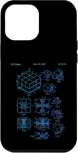 Vista 26 de Carcasa de matemáticas retro para iPhone 16 de cubo de rompecabezas competitivo Rubik Patent Speed Cubing