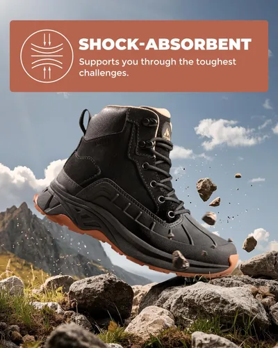 Vista 3 de NORTIV 8 Botas de senderismo impermeables para mujer, botas de senderismo al aire libre para senderismo