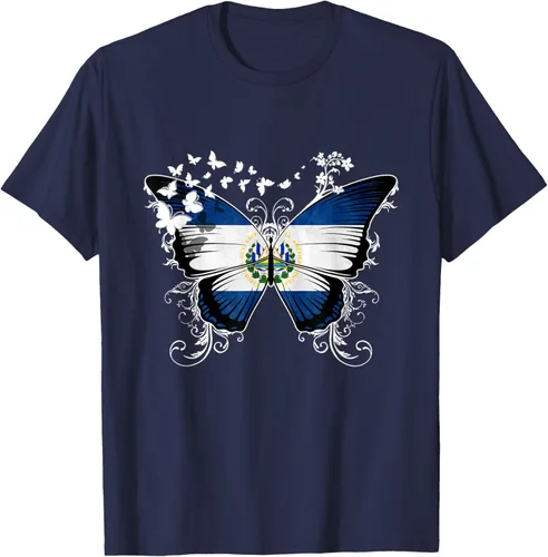 Vista 73 de Camiseta Salvadoreña Bandera El Salvador, Negro