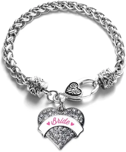 Vista 27 de Inspired Silver - Pulsera de plata con dije de corazón pavé con joyas de circonita cúbica