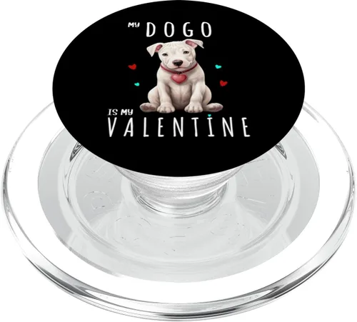 Vista 7 de Dogo argentino perro argentino amante de San Valentín propietario mamá niña PopSockets estándar PopGrip