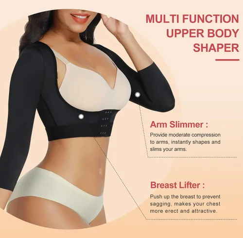 Vista 3 de FeelinGirl Arm Shaper for Women Post Surgery Arm Compression Sleeves Lipo Garment Posture Corrector Shapewear Tops