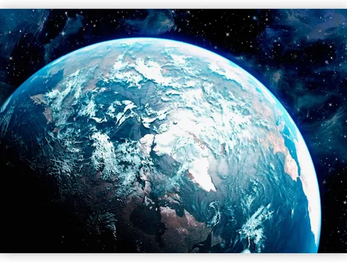 Vista 24 de artgeist Mural de pared Green Pangea de 79 x 55 pulgadas - Papel tapiz no tejido XXL de forro polar para decoración de pared, impresión fotográfica