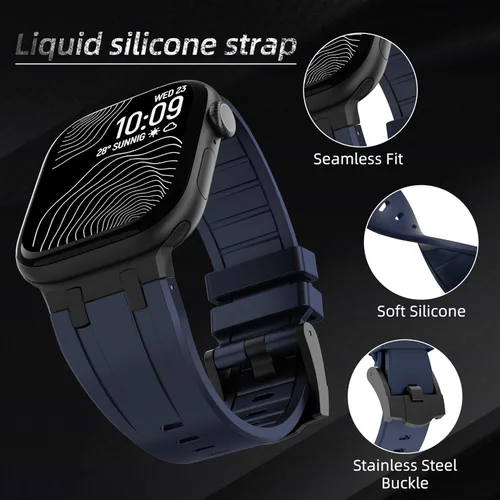 Vista 2 de Raycarrey AP - Correas deportivas de lujo para Apple Watch Band Ultra 3/2/1 1.929 in 1.811 in 1.772 in 1.732 in 1.654 in 1.614 in 1.575 in 1.496 in