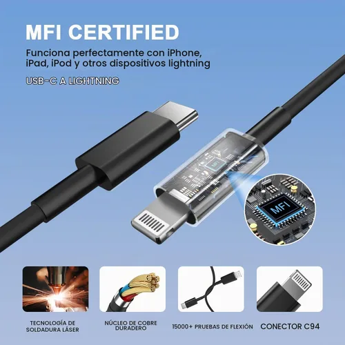 Vista 6 de Cargador rápido para iPhone 11 12 13 14, paquete de 2, cargador de iPhone de 20W, adaptador de bloque de carga rápida con cable de sincronización