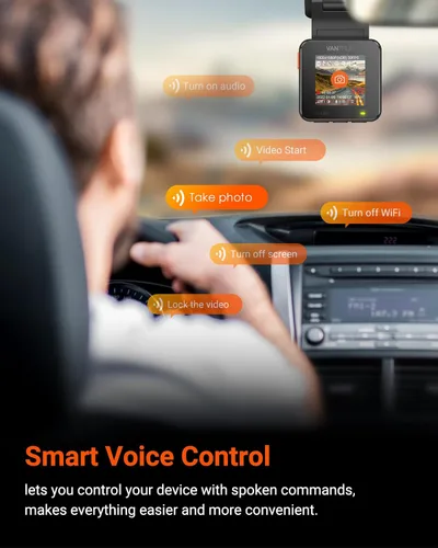 Vista 12 de VANTRUE E1 Lite - Cámara de tablero para vehículo, WiFi, GPS, 1080P, control de voz, visión nocturna, modo de estacionamiento de 24 horas, detección