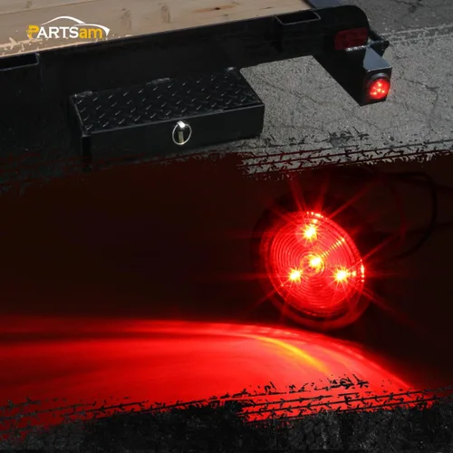 Vista 3 de Partsam 4 luces LED redondas de 2 pulgadas con marcador lateral lateral reflejo, [aprobado por DOT] 2 pulgadas, 4 luces LED de remolque con ojales