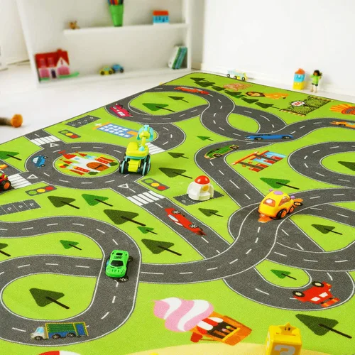 Vista 8 de HOMORE - Alfombra de juego para niños, alfombra para dormitorio de niños, sala de juegos de 4 x 6 pies Alfombra divertida y educativa de 48 x 76