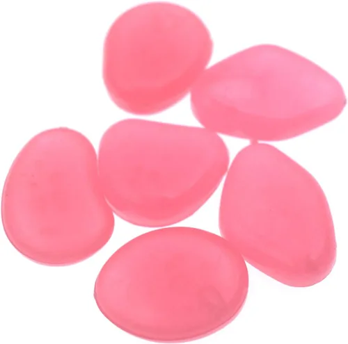 Vista 18 de QTTLLI 100 piedras brillantes que brillan en la oscuridad, piedras decorativas para jardín, camino, pasarela, patio, pecera, color violeta