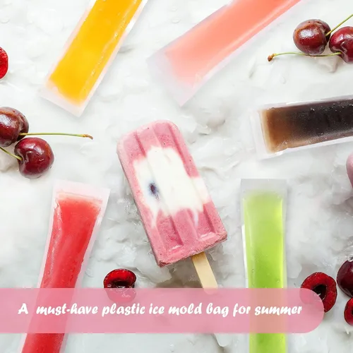 Vista 5 de Bolsas de moldes para paletas de hielo, desechables, para bricolaje, bolsas de molde caseras con embudo de silicona, para congelar, aperitivos