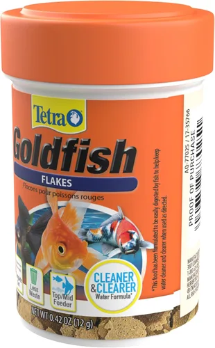 Vista 3 de Tetra Goldfish Flakes, dieta nutricionalmente equilibrada para peces de acuario, copos enriquecidos con vitamina C, 0.42 onzas