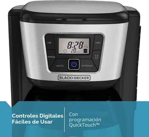 Vista 3 de BLACK+DECKER Cafetera térmica de 12 tazas, negro/plata, CM2035B