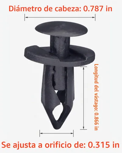 Vista 2 de Lantee Clips de coche – 10 piezas universales de nailon plástico remache clips de sujeción de 0.315 in