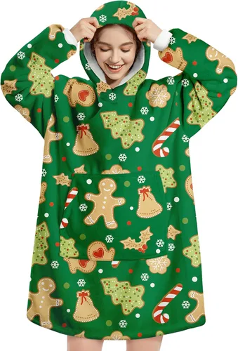 Vista 19 de Wearable Blanket Hoodie, Oversized Flannel Comfy Sweatshirt for Adults,Warm Cozy Hooded Body Blanket