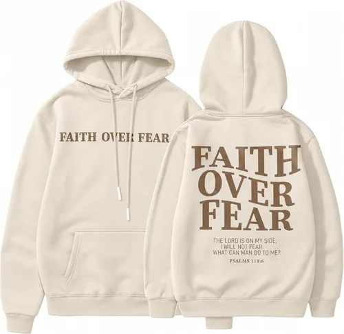 Vista 15 de BANGELY Sudadera Fe Sobre el Miedo para Mujeres, Sudadera Cristiana con Gráfico, Dichos Religiosos Cristianos, Jersey de Biblia, Tops de Pullover