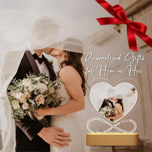 Vista 7 de LUCKOR Regalos personalizados que llegan antes del día de San Valentín, regalos de San Valentín para él y ella, marco de fotos personalizado