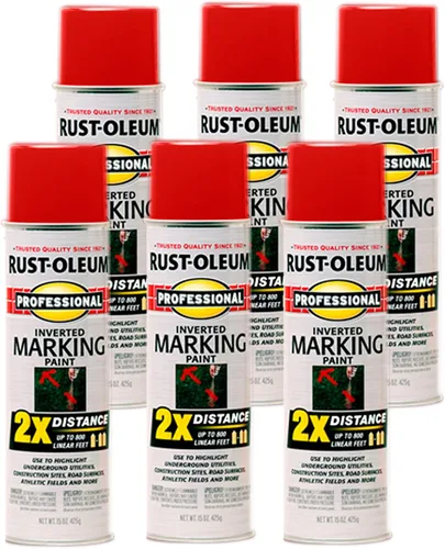 Vista 14 de Rust-Oleum 266575 Pintura en aerosol profesional de distancia 2X y marca invertida, 15 onzas, azul de precaución Utility Marking, Construction