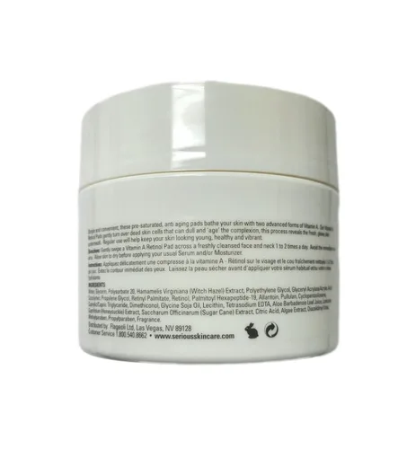 Vista 5 de Serious Skincare - Almohadillas de tratamiento de exfoliación de retinol para una piel más suave, palmitato de retinilo, vitamina A