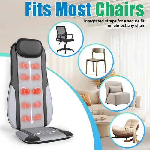 Vista 6 de Shiatsu Back Massager with Heat, Massager Chair Pad for Pain Relief Deep Tissue with Smart Timer, Kneading Seat Cushion Vibration for Office, Home