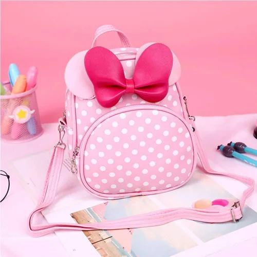 Vista 5 de Voikukka Linda mochila pequeña para niñas pequeñas bolsa cruzada de viaje para niños pequeños Rosado Bolso cruzado de cuero