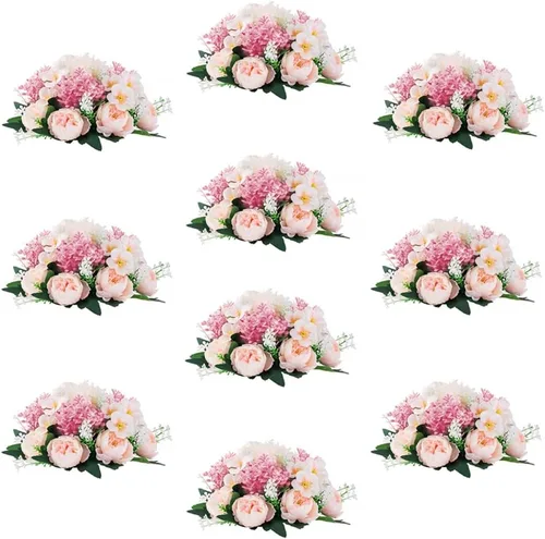 Vista 17 de Bolas de flores artificiales para centros de mesa: 2 piezas de rosas rojas para centros de mesa, arreglos florales, centro de mesa para bodas
