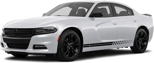 Vista 2 de Calcomanías de vinilo con gráficos de rayas laterales compatibles con Dodge Charger (negro)