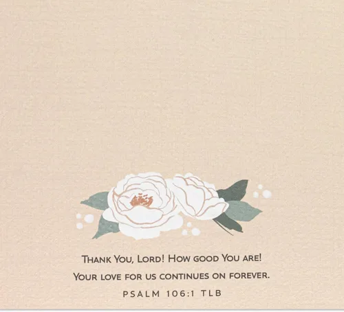 Vista 4 de Hallmark Tarjeta de cumpleaños religiosa DaySpring para esposa (mi persona favorita) Flores con purpurina y lámina dorada, flores pálidas