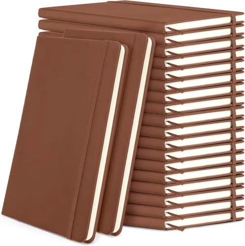 Vista 16 de Honoson 20 Pack Lined Journal Notebooks A5 Hardcover Executive Notebook 5.5" x 8.3" PU Leather Wide Ruled Journals Bulk with Elastic Band for Home