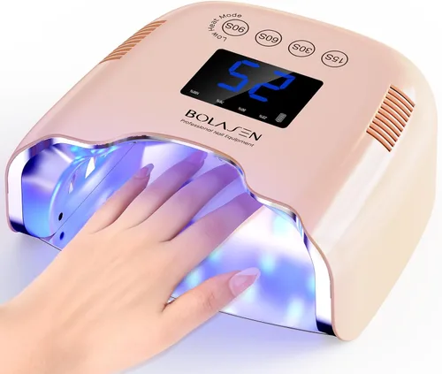Vista 10 de BOLASEN Lámpara de uñas UV recargable inalámbrica - Luz UV para uñas de gel con reflector metálico y base de metal, secadora de uñas LED inalámbrica