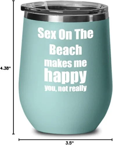 Vista 5 de Sexo en la playa Cóctel Copa de vino Amante Ventilador Divertido Regalo Alcohol Mixto Bebida Aislante Vaso Con Tapa Verde