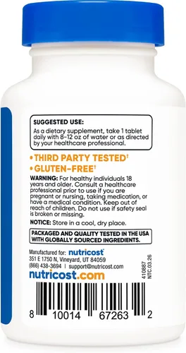 Vista 4 de Nutricost Yodo (yodo natural de algas marinas) 325mcg, 240 comprimidos - Sin OMG, sin gluten Sin gluten, sin OMG