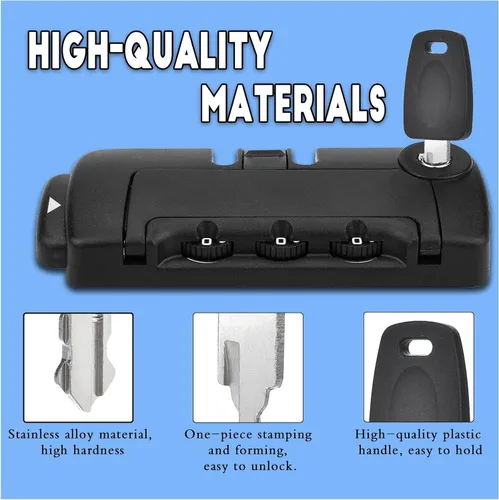 Vista 4 de 2 llaves compatibles con equipaje maestro 007 002, maleta de equipaje, cerradura de contraseña