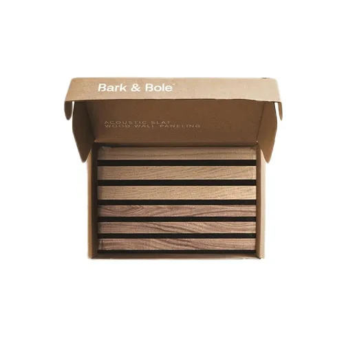 Vista 8 de Bark & Bole Oak - Paneles acústicos de chapa de madera texturizada 3D para pared y techo, solución decorativa que absorbe el sonido para hogares