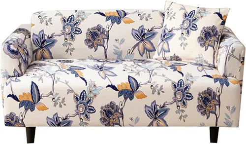 Vista 7 de HOOBUY Funda de sofá estampada, Funda elástica para sillón, funda de sofá biplaza con patrones para sillón con cojines de 2 plazas, Juego de sofá Bd