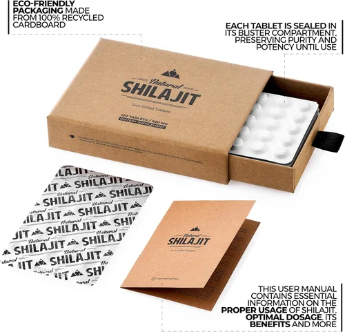 Vista 3 de Natural Shilajit Tabletas – 120 unidades, secado al sol 100% puro Shilajit para hombres y resina natural Shilajit – Shilajit para hombres y mujeres