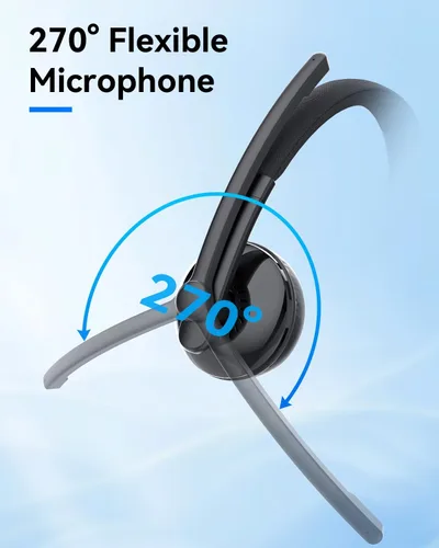 Vista 4 de EMEET Auriculares con cable HS50 con micrófono y control en línea, auriculares abiertos de flujo de aire, auriculares inalámbricos Bluetooth 5.3