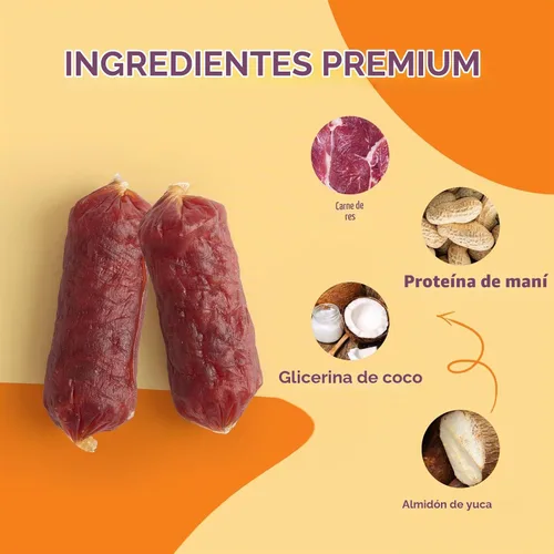 Vista 5 de Jungle Calling - Golosinas suaves de salchicha de res para perros pequeños y medianos, 10.6 onzas