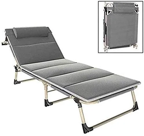 Vista 4 de Tumbonas para el sol, silla de ocio transpirable plegable, silla reclinable, de gravedad cero, asiento resistente y ajustable para jardín, balcón