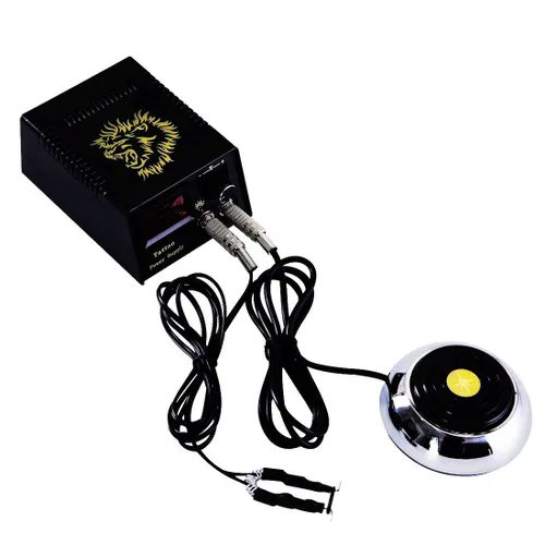 Vista 2 de Pedal de pie y cable de clip, nuevo Star Tattoo 360 GEM Pro de acero inoxidable para control de pedal de pie y cable de clip de tatuaje para máquina