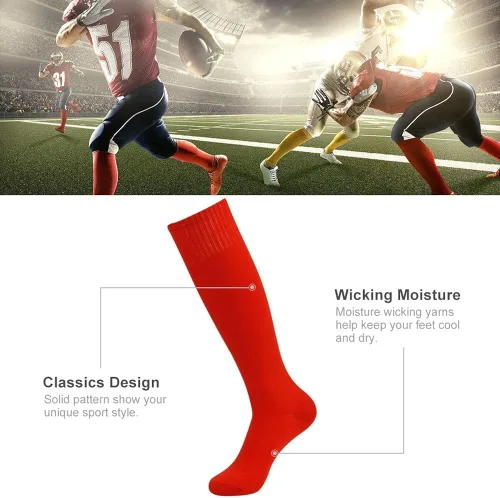 Vista 4 de Three street Calcetines de fútbol para béisbol, sóftbol, unisex hasta la rodilla, calcetines de compresión de tubo deportivo, 2-10 pares