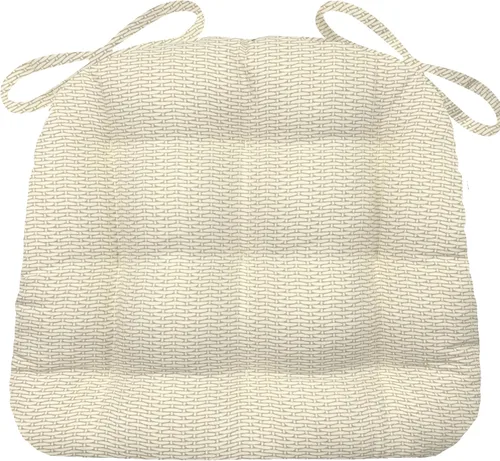 Vista 114 de Barnett Home Decor Ticking Stripe Berlin Blue - Almohadilla para silla de comedor con lazos, tamaño mediano 18, relleno de espuma de látex, lavable