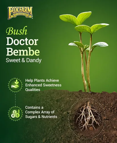 Vista 2 de FoxFarm Bushdoctor Bembé concentrado, fertilizante líquido de acción rápida para plantas, mejora los azúcares naturales para la dulzura y el sabor