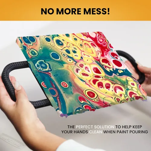 Vista 5 de SplashNcolor - Manijas de lona para verter pintura, soporte de asas acoplables para una fácil inclinación, herramientas de vertido de pintura