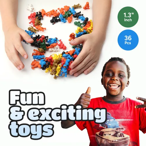 Vista 2 de Set de regalo de figuras de acción de ninja mini, 36 piezas de suministros de fiesta y adornos para tartas de cumpleaños