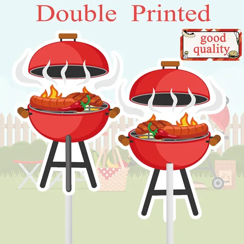 Vista 5 de 36 piezas de decoración de cupcakes temáticos de barbacoa temática de tartas para decoración de verano con temática de barbacoa de cumpleaños, baby