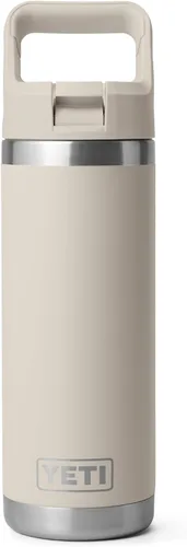 Vista 26 de YETI Rambler Botella de 18 onzas, aislada al vacío, de acero inoxidable con tapa de popote a juego de colores, rojo rescate