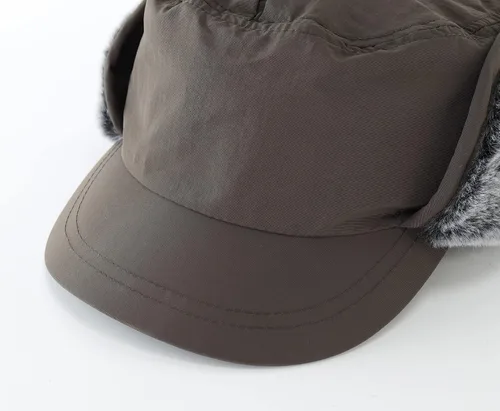 Vista 7 de Connectyle Sombrero de invierno para hombre con ala cálida orejeras gorra de béisbol de piel sintética